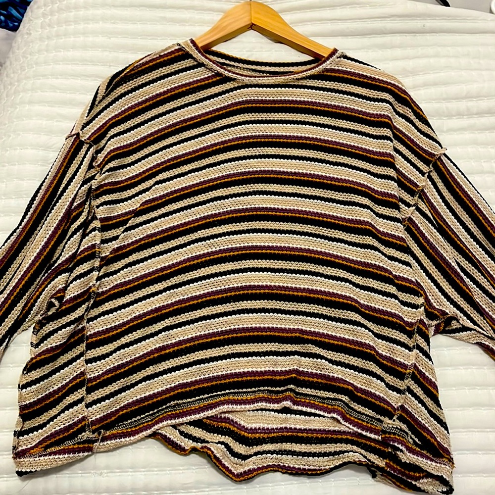 Striped medium cozy thin oversized sweater